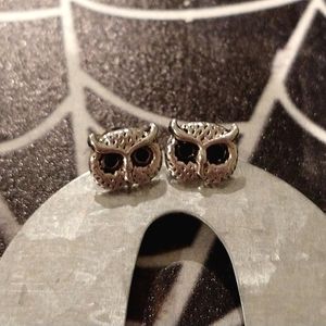 Sterling silver Owl studs earrings